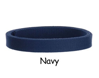 Cotton Webbing - Navy Blue - 1" Medium Heavy Weight for Key Fobs, Purse Straps, Belting - SEE COUPON