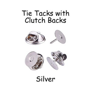 50 Silver Tie Tacks Blank Pins with Clutch Back - Lapel / Scatter Pin - SEE COUPON