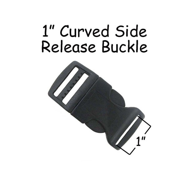 10 Side Release Buckles - 1 Inch Black Plastic - SEE COUPON