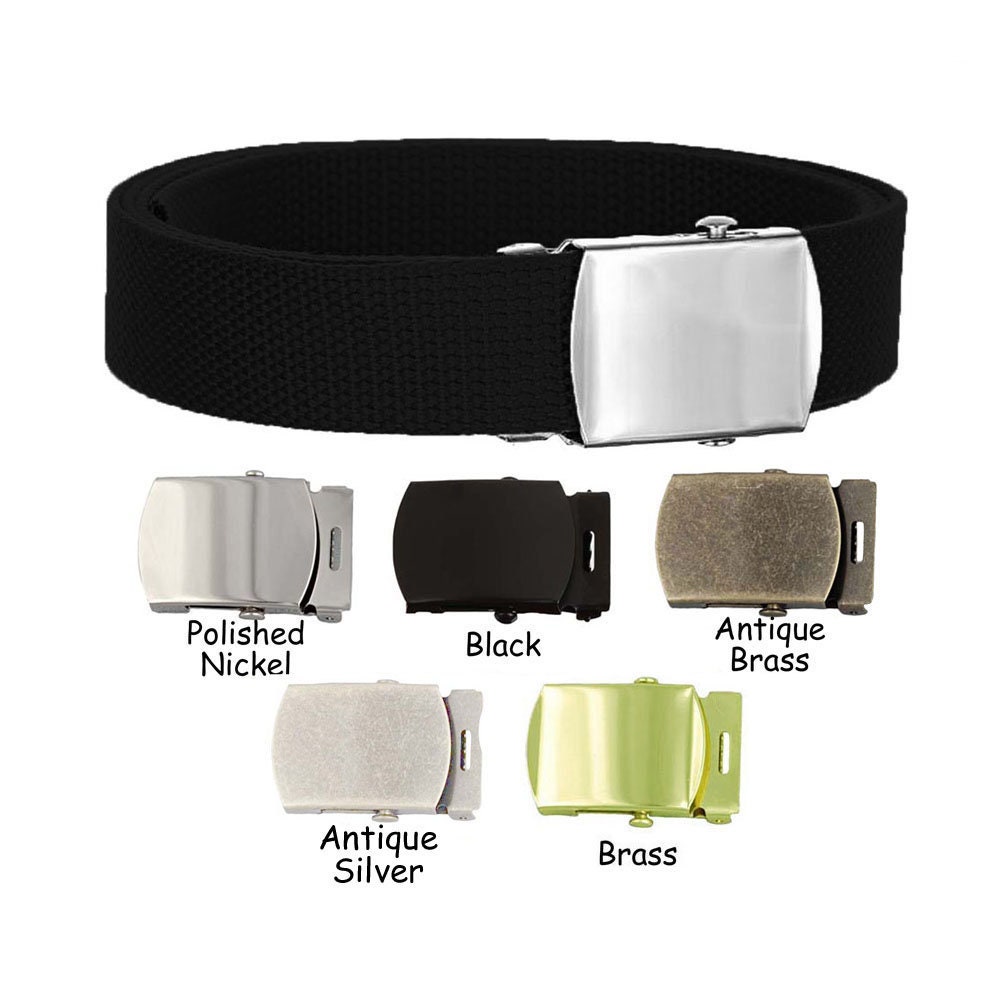 1.25 Black Canvas Military Web Belt 