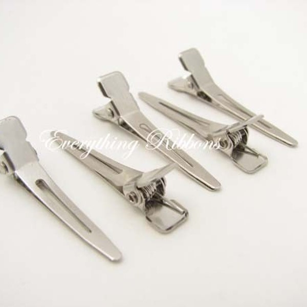 50 Mini Single Prong Alligator Hair Pinch Clips - 1 3/8 inches (35mm) for Clippies, Hair Bows and Korkers - SEE COUPON