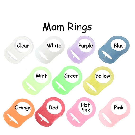 MAM Rings - 25 Silicone Water Bottle Holder/Drink Charms/Pacifier Clips  Adapters