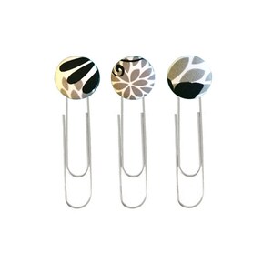 12 SILVER Jumbo / Large Paper Clip Bookmarkers with 16mm Pad 3 1/2 Inch SEE COUPON image 2