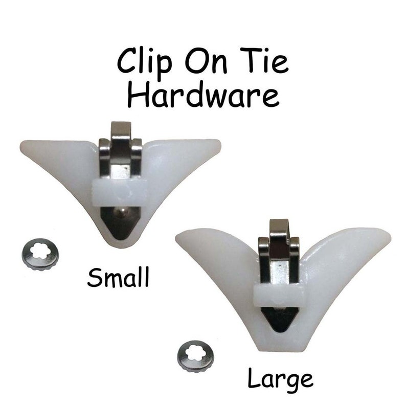 10 Clip On Tie Hardware / Neck Tie Clip On Hardware Small or Large SEE COUPON image 1