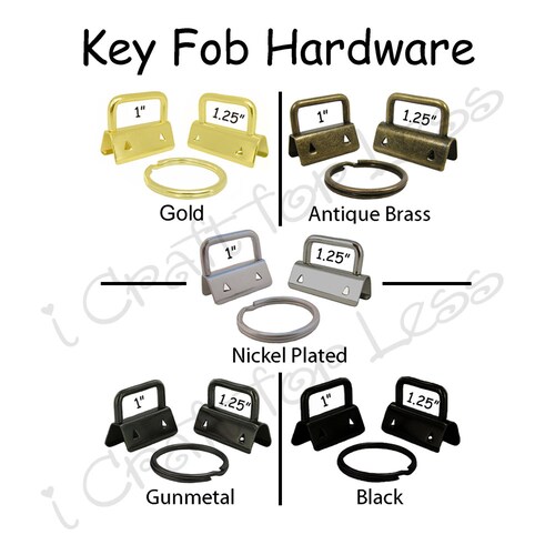 10 Key Fob Hardware With Key Rings Sets Pick Finish and Size Etsy