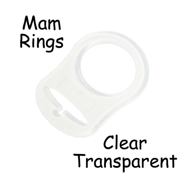 1 Mam Ring - Button Style Pacifier Clip Adapter - Clear Silicone BPA Free - SEE COUPON