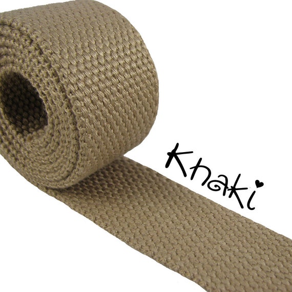 Cotton Webbing Khaki 1.25 Medium Heavy Weight 2.4mm for Key Fobs, Purse  Straps, Belting SEE COUPON 