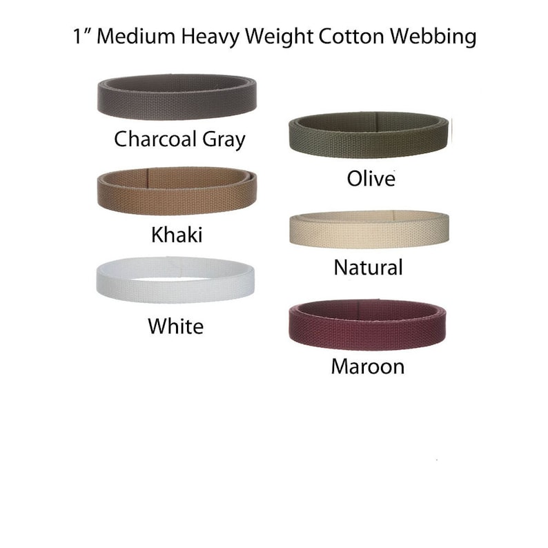 5 Yards Cotton Webbing 1 Medium Heavy Weight 2.4mm for Key Fobs, Purse Straps, Belting SEE COUPON image 3