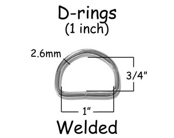 10 D Rings - 1" Welded Nickel Plated 10 gauge - SEE COUPON