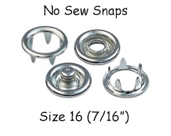 100 Metal Open Ring Prong No Sew Snap Fastener Set - Size 16 - 7/16 Inch - CPSIA Compliant - SEE COUPON