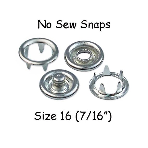 100 Metal Open Ring Prong No Sew Snap Fastener Set Size 16 7/16