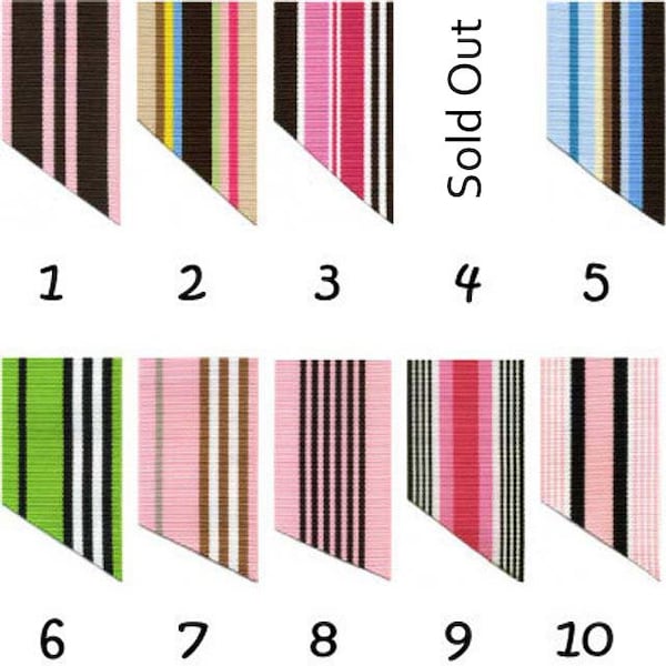 7/8 Inch Preppy Stripe Ribbon - 10 YARDS - pour la fabrication de bracelets porte-clés porte-clés ruban - VOIR COUPON