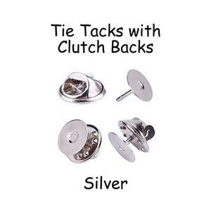 25 Silver Tie Tacks Blank Pins with Clutch Back - Lapel / Scatter Pin - SEE COUPON