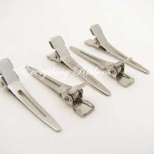 25 Mini Single Prong Alligator Hair Pinch Clips - 1 3/8 inches (35mm) for Clippies, Hair Bows and Korkers - SEE COUPON