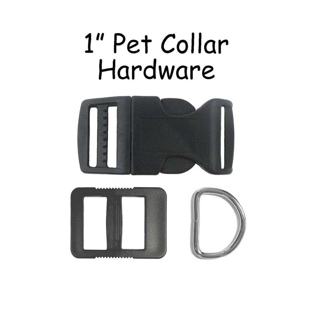 1 Sand Dog Collar Hardware 1 Buckle, Tri Glide Slide and Metal D Ring 