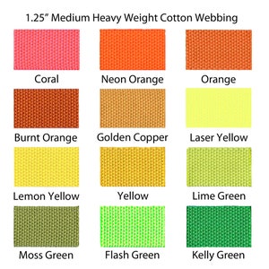 Cotton Webbing Yellow 1.25 Medium Heavy Weight 2.4mm for Key Fobs, Purse Straps, Belting SEE COUPON image 3