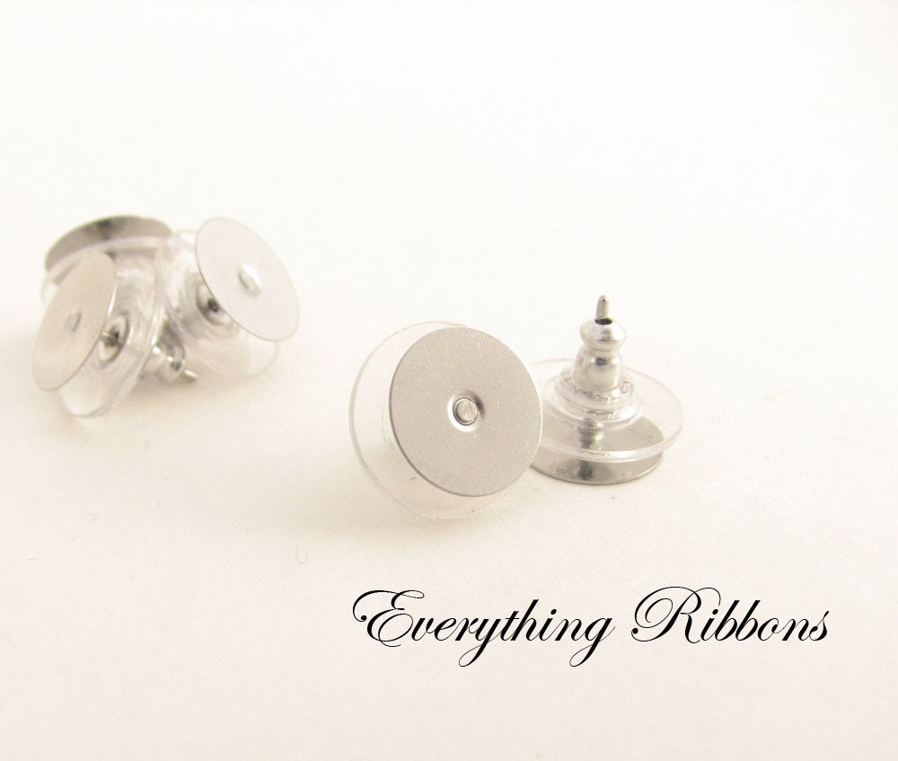 24 Pairs of 10mm Earring Posts/Backs with Glue Pad SEE Etsy