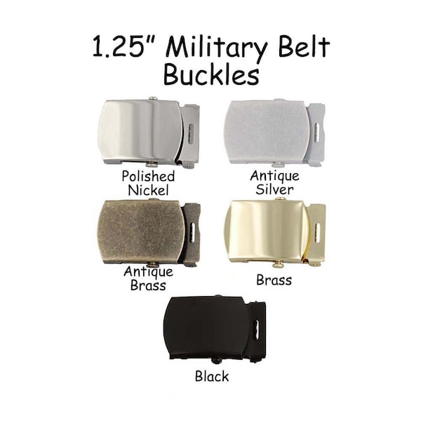 1 Military Belt Buckle and End Tip - 1.25 Inch (32 mm) - SEE COUPON