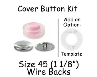 Größe 45 (für 6 Stück) Cover Buttons Starter Kit mit Werkzeug - Wire Backs - Kostenlose Anleitung - SIEHE COUPON