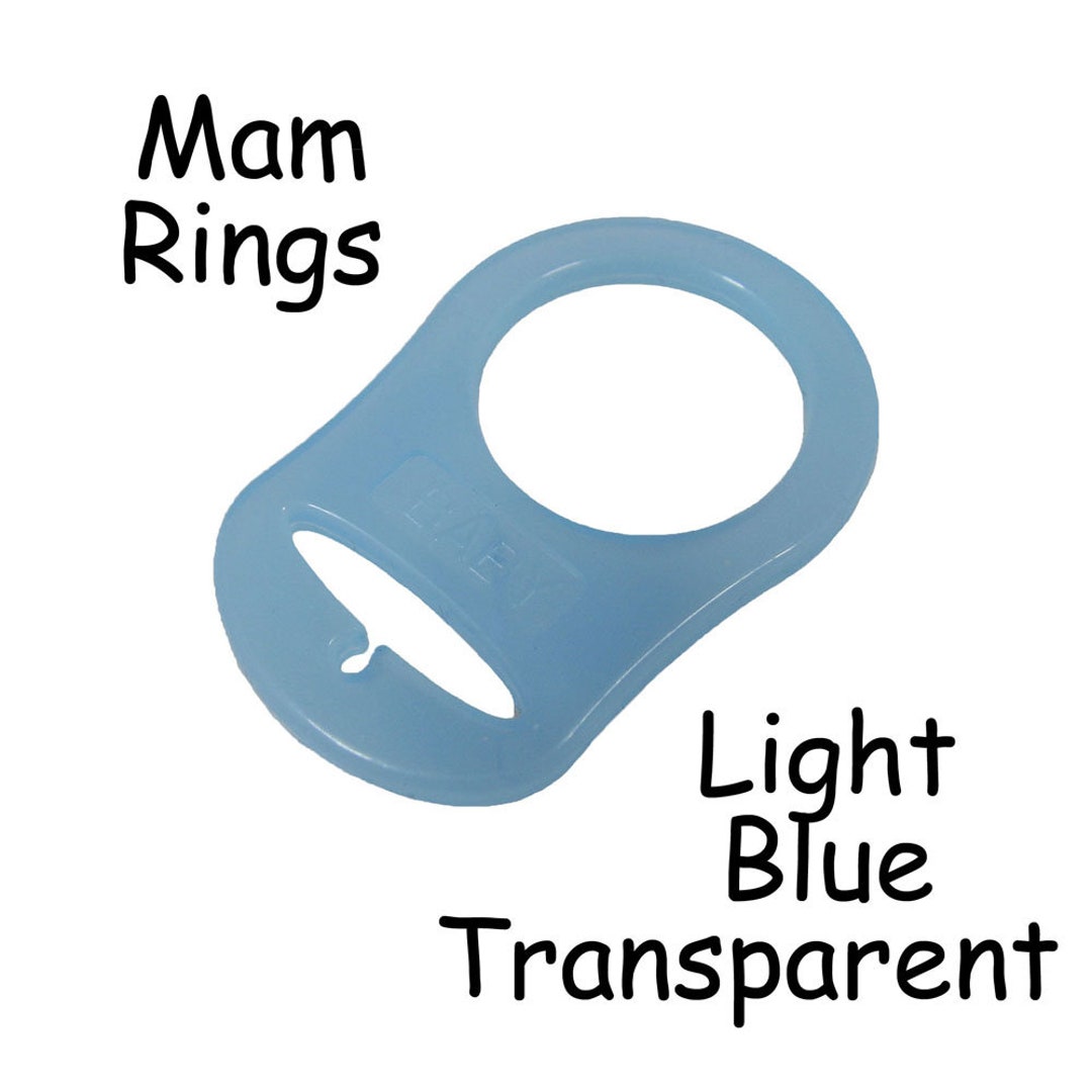 10 Mam Silicone Rings Light Blue Dummy / Pacifier Clips Adapters for Nuk, MAM Button Style