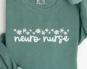 Moletom de enfermeira neurológica, gola redonda, presente para enfermeira de AVC, vestuário para RN de neurociência, anatomia cerebral, pulôver de enfermagem