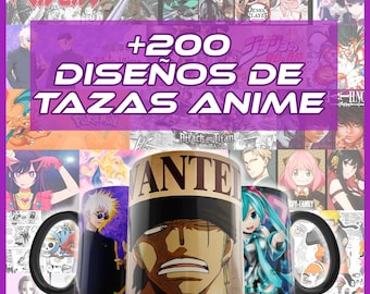 more 200 Digital Designs for Anime Mugs, Mug Design Template Anime, Mug Sublimation Template Anime Sublimate Template Design