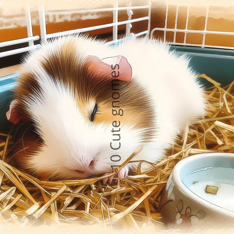 Picture of 10 Cute Guinea Pig Clipart Designs, Clipart Bundle, Watercolor, PNG and ...
