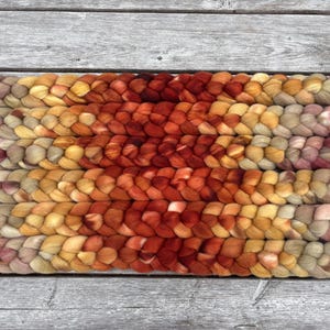 Hand Dyed BFL Wool Spinning Fiber • 4oz  • SWEET GINGER