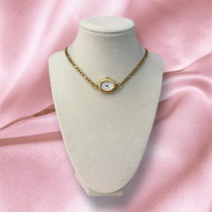 Gold Watch Choker Necklace: Vintage Pendant Necklace, Statement Necklace, Unique Jewelry Gift for Her
