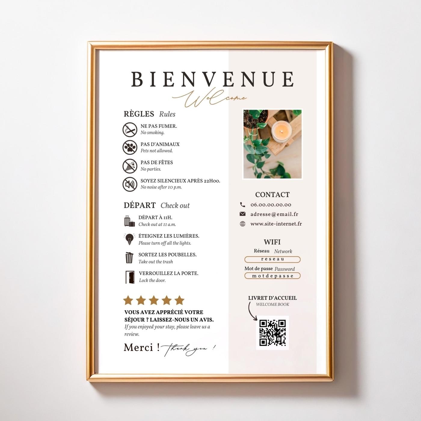 Panneau En Aluminium « Welcome » Avec Piquet - 20,3 X 30,5 Cm