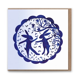 Herbsthasen Karte (innen blanko) 15 cm
