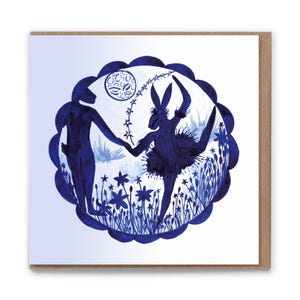 Carton de luxe éco-responsable lièvres de ballet (intérieur vierge) 15 cm danseurs lièvres de ballet et lapins