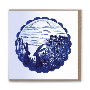 Zonsopganghaaskaart (blanco binnenkant) 15 cm