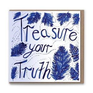 Treasure Your Truth luxe milieubewuste kaart (blanco binnenkant) 15 cm