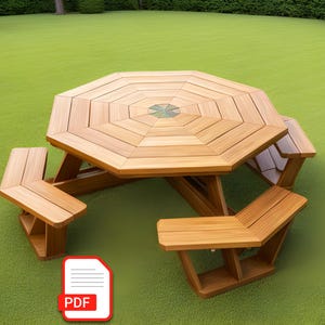 DIY Outdoor Table Bench Plan: Modern Picnic Table Build Guide (PDF Download)