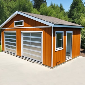 DIY Garage Plan with Detailed Material List! Plan - 2 Car Garage Plans
