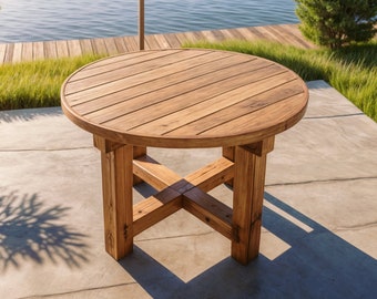 DIY Patio Table Build Plan, Diy Patio Table, Farmhouse Table, Woodworking Plans, DIY Build Plans, DIY Table