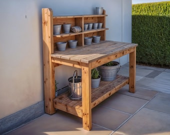 DIY Simple Potting Bench | Potting Bench Build Plan| Patio Plans| Outdoor Potting Bench