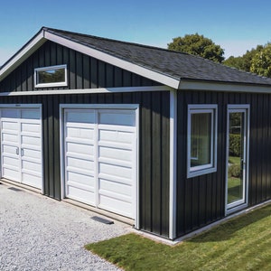 2 car garage plans- 14x24 shed- DIY 2 car garage- DIY Garage Plans- Modern Garage Plan - Garage Storage Shed DIY plans