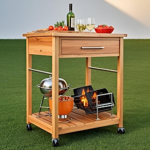 DIY grill cart build plan- diy Beverage Bar Cart- woodworking plans- diy Grill Island - Kitchen island plan- Instant Download -PDF File-