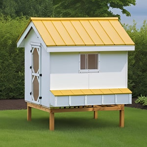 Chicken Coop Plans - 8x8 Chicken coop- Easy chicken coop- hen House Plans- large chicken coop- coop plans cheap- Farmhouse coop- secure coop