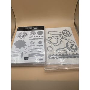 Conjunto de carimbos e matrizes Lily Pad da Stampin Up Lovely Lily Pad - Combo Sale-A-Bration