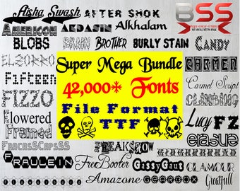 Mega Paquete de Fuentes, Paquete de fuentes súper completo, Fuente manuscrita, Fuente moderna, Fuente de letreros, Fuente de escritura, Fuente de caligrafía, Fuente para Cricut, Fuente de lujo, ttf