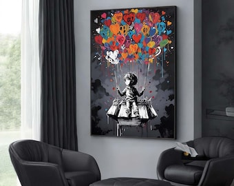 Wall Clock Flying Balloon カリモク BANKSY Wall Clock Flying Balloon カリモク BANKSY Wall Clock Flying