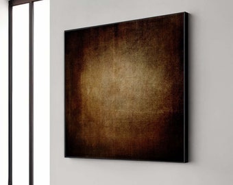 Abstracte kunst, vintage bruin grunge canvas, rustieke textuur muurkunst, geïnspireerd decor, klaar om op te hangen