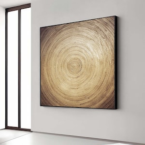 Rustic Spiral Wall Art, Abstract Circle Canvas, Textured Home Decor,Abstract Art, Golden Radiance Abstract Art, Metallic Art, Ready to Hang