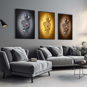 Gold,Silver,Bronze Love Embrace Sculpture, Contemporary Metal Art,3D Effect Canva Abstract Wall Art,Home Decor,Set of 3 Ready to Hang Canvas