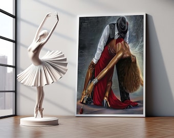 Passionate Tango Dance Canvas Art, Ready to Hang