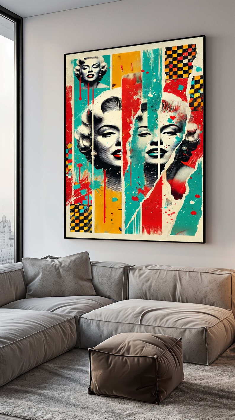 Marilyn Monroe Pop Art Canvas – Vibrant Retro Hollywood Wall Print ...