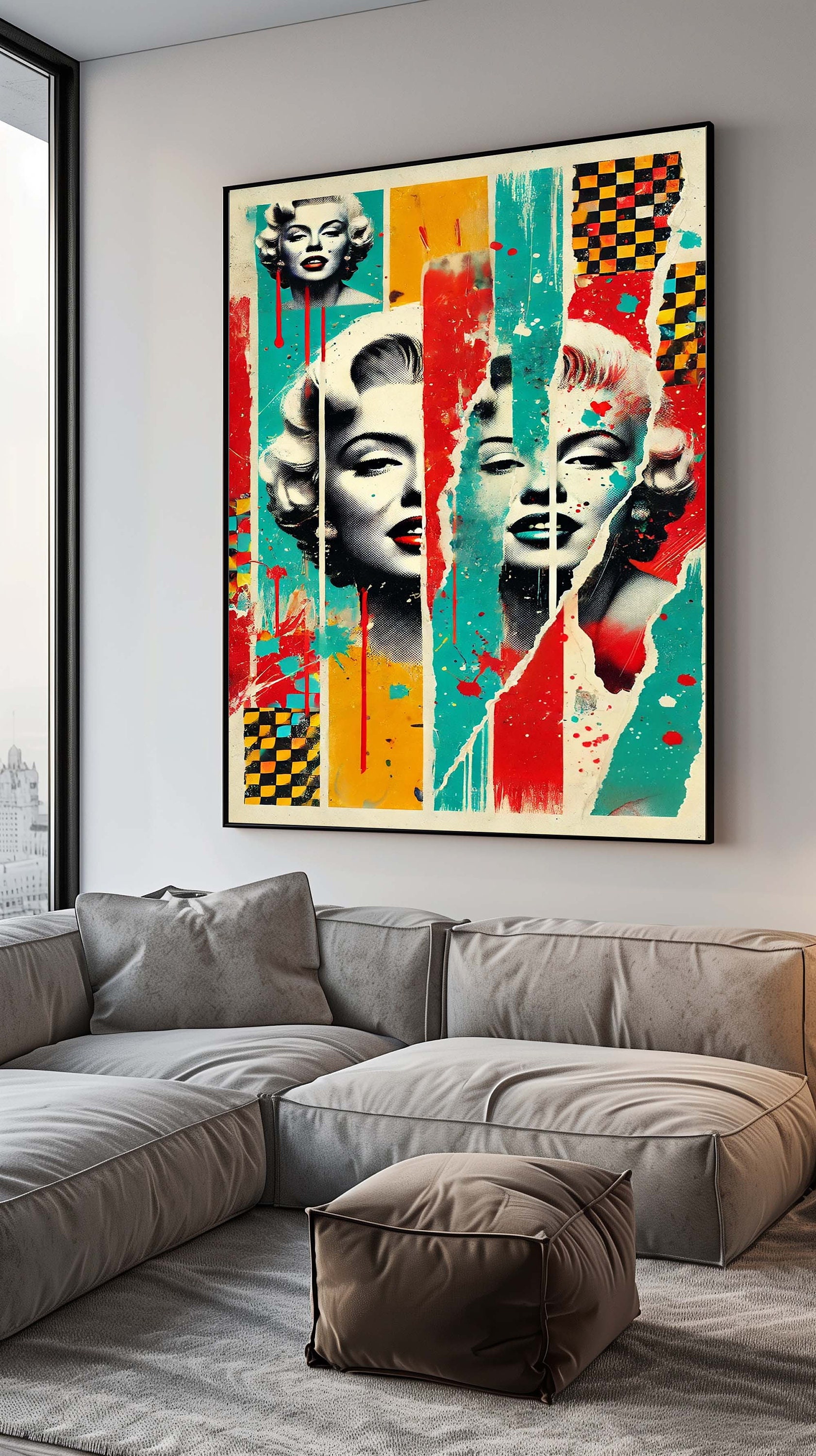 Marilyn Monroe Pop Art Canvas – Vibrant Retro Hollywood Wall Print ...